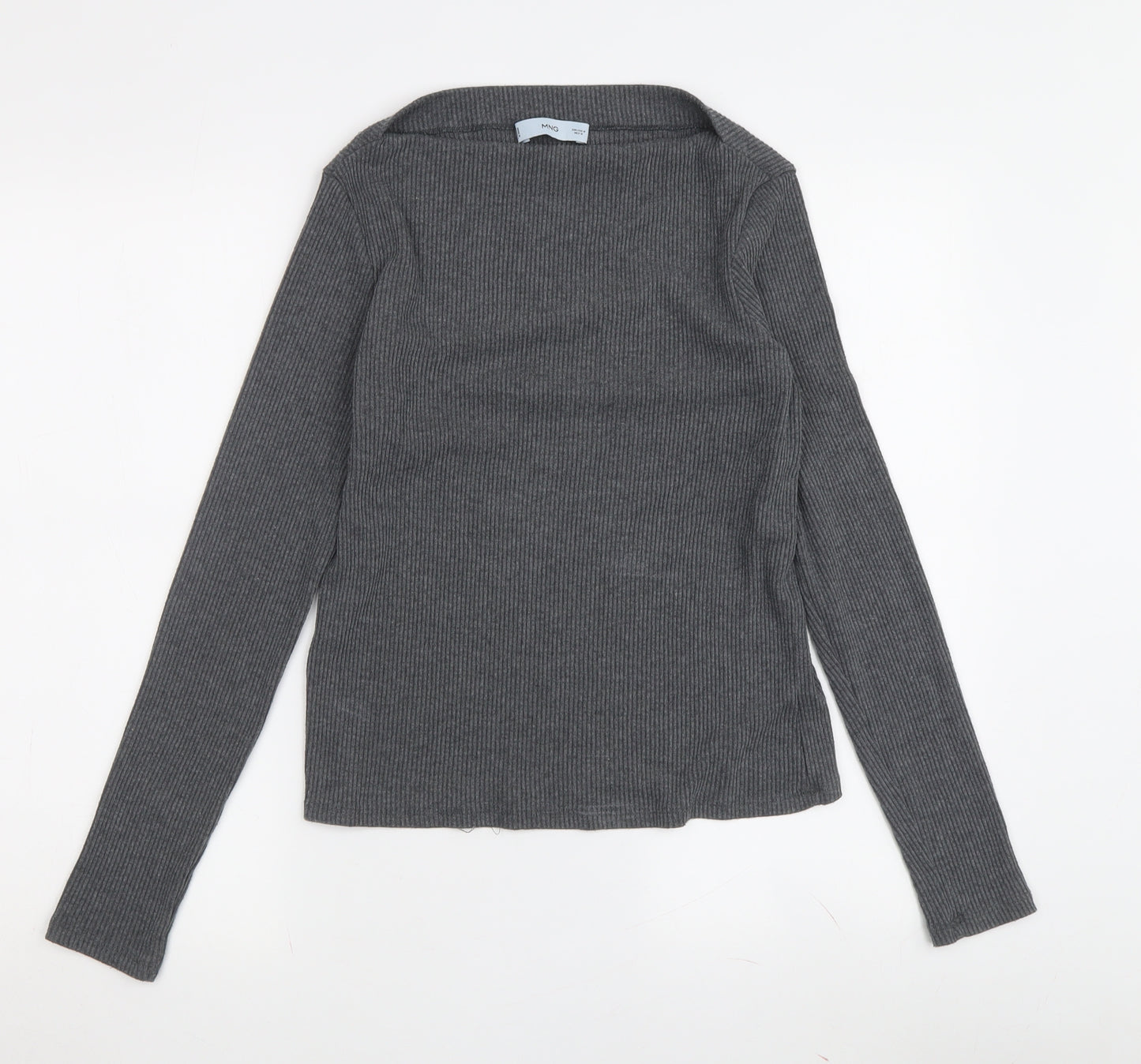 MNG Women's Grey Boat Neck Jumper Size M