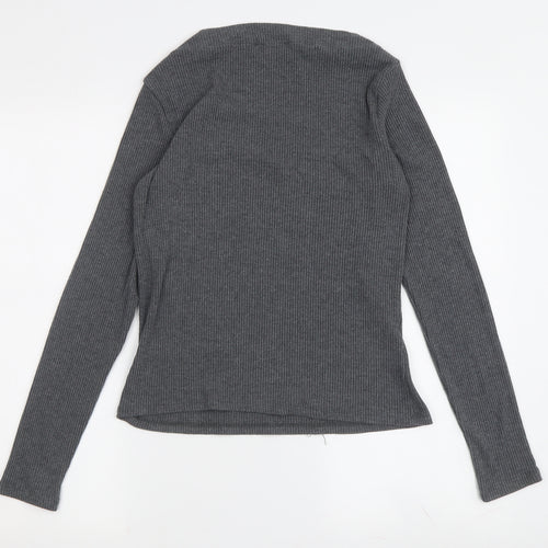 MNG Women's Grey Boat Neck Jumper Size M