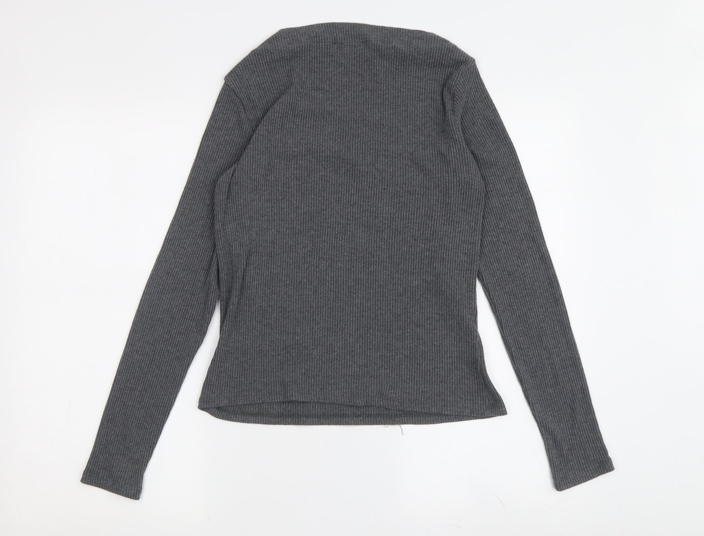 MNG Women's Grey Boat Neck Jumper Size M