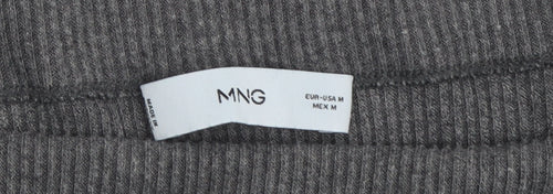 MNG Women's Grey Boat Neck Jumper Size M