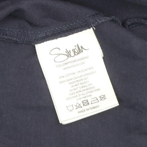 SikSilk Unisex Black T-Shirt, Short Sleeve, Size S
