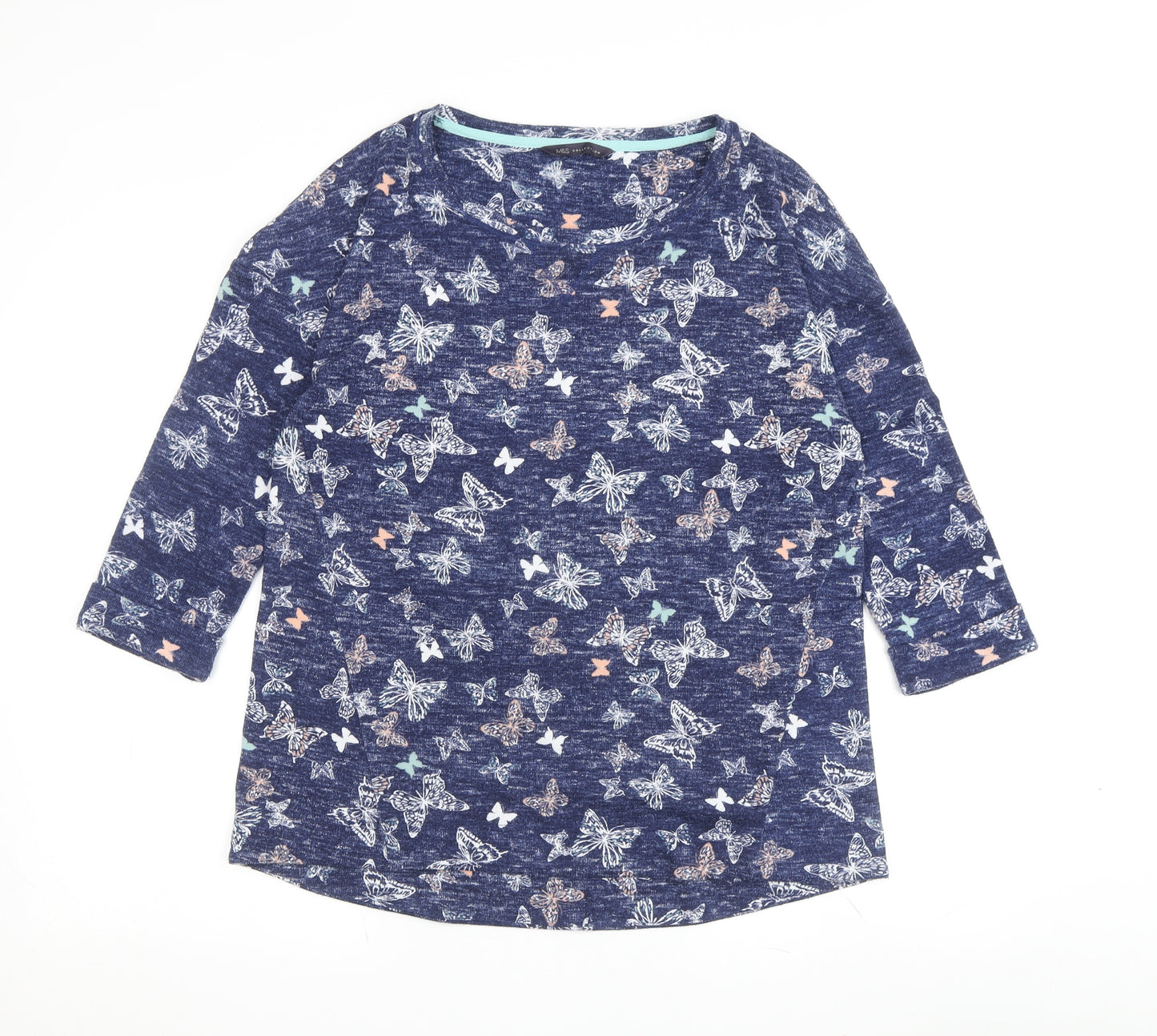 Marks and Spencer Women's Blue Butterfly Blouse Size 12