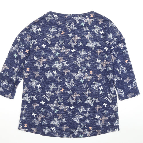 Marks and Spencer Women's Blue Butterfly Blouse Size 12