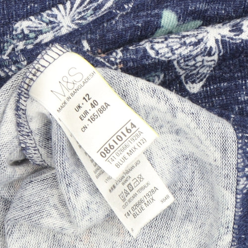 Marks and Spencer Women's Blue Butterfly Blouse Size 12