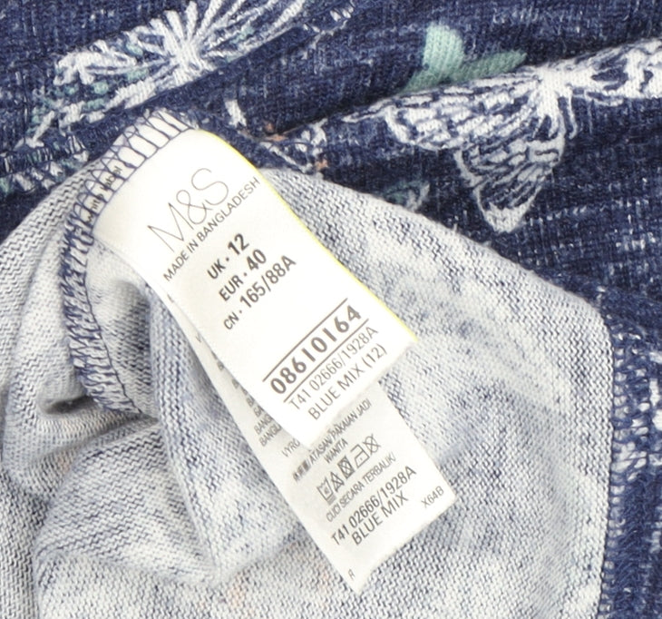 Marks and Spencer Women's Blue Butterfly Blouse Size 12