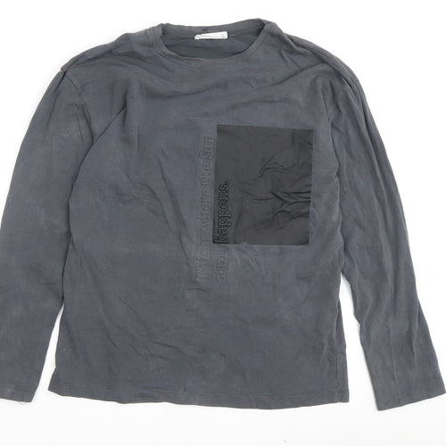 Zara Boys Grey Long Sleeve Basic T-Shirt 11-12 Years