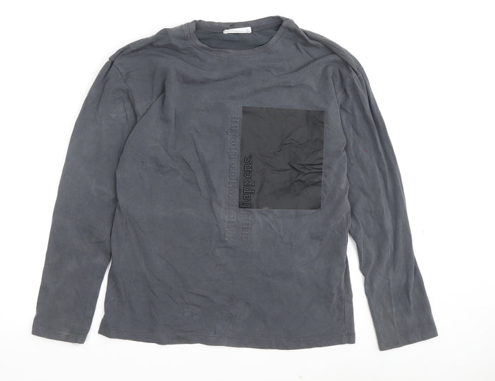 Zara Boys Grey Long Sleeve Basic T-Shirt 11-12 Years