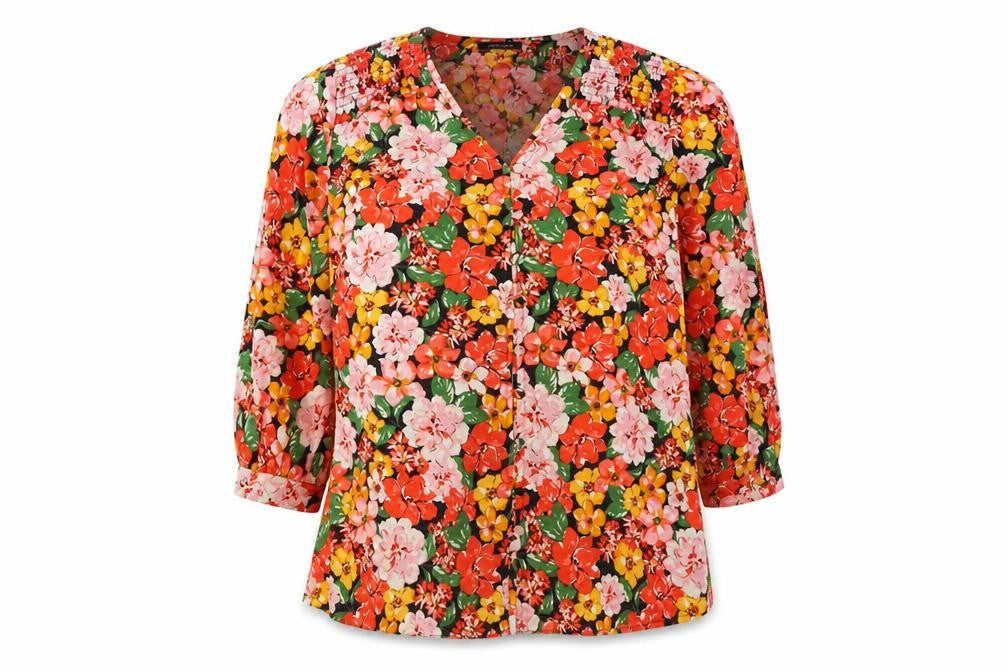 Front view of JD Williams Women's Floral Blouse, size 12