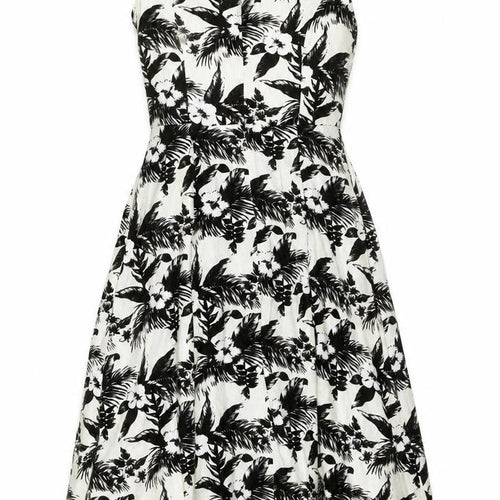 Oasis Women's Black & White Floral A-Line Dress Size 10