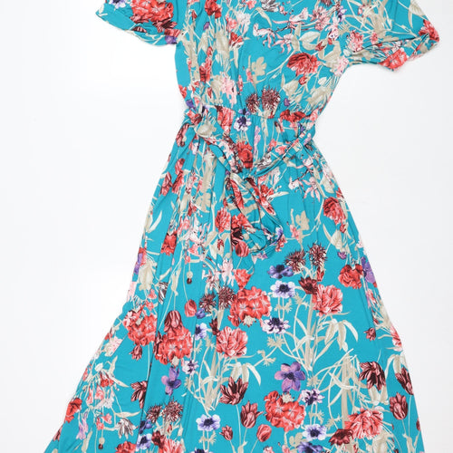 Jessica Joy Women's Floral Wrap Dress Size 14 Multicoloured