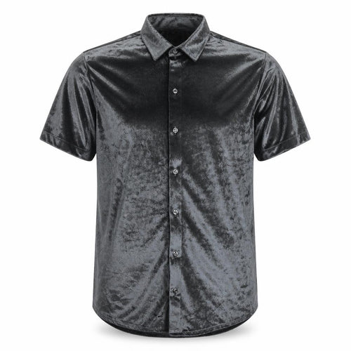 BoohooMAN Men's Grey Classic Fit Short Sleeve Shirt