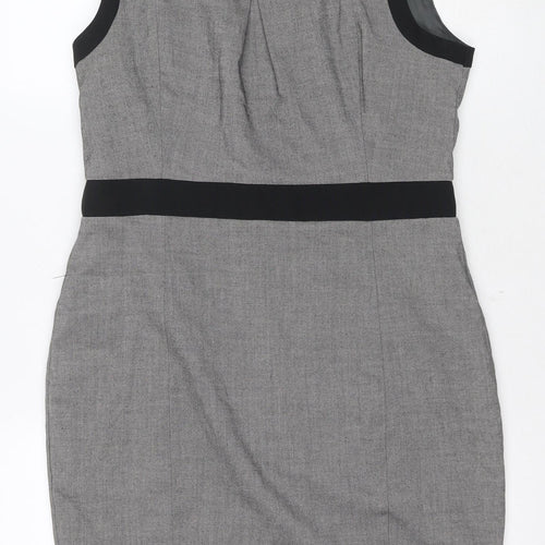 New Look Women's Grey Sheath Dress in Size 14