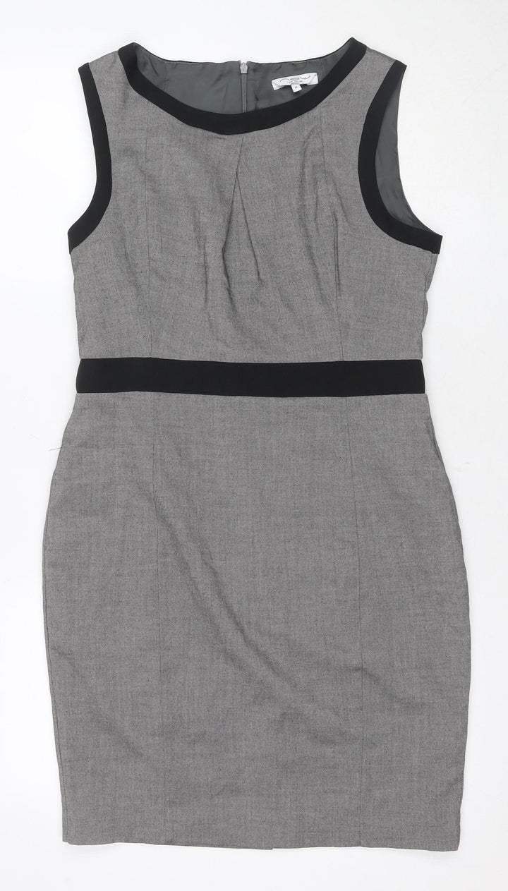 New Look Women's Grey Sheath Dress in Size 14