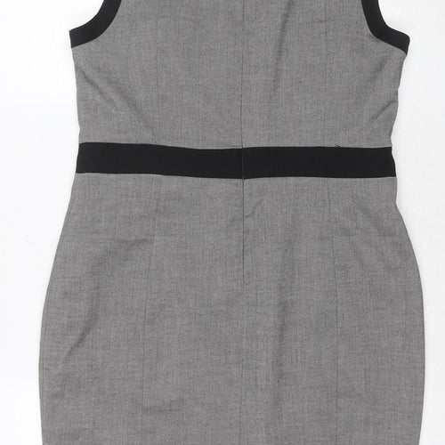 New Look Women's Grey Sheath Dress in Size 14