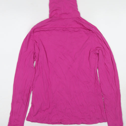 Lands' End Women's Pink S High Neck Long Sleeve Top