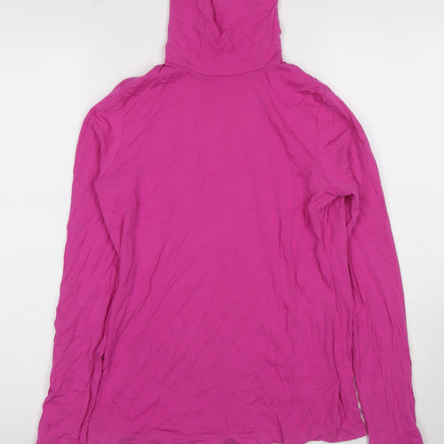 Lands' End Women's Pink S High Neck Long Sleeve Top