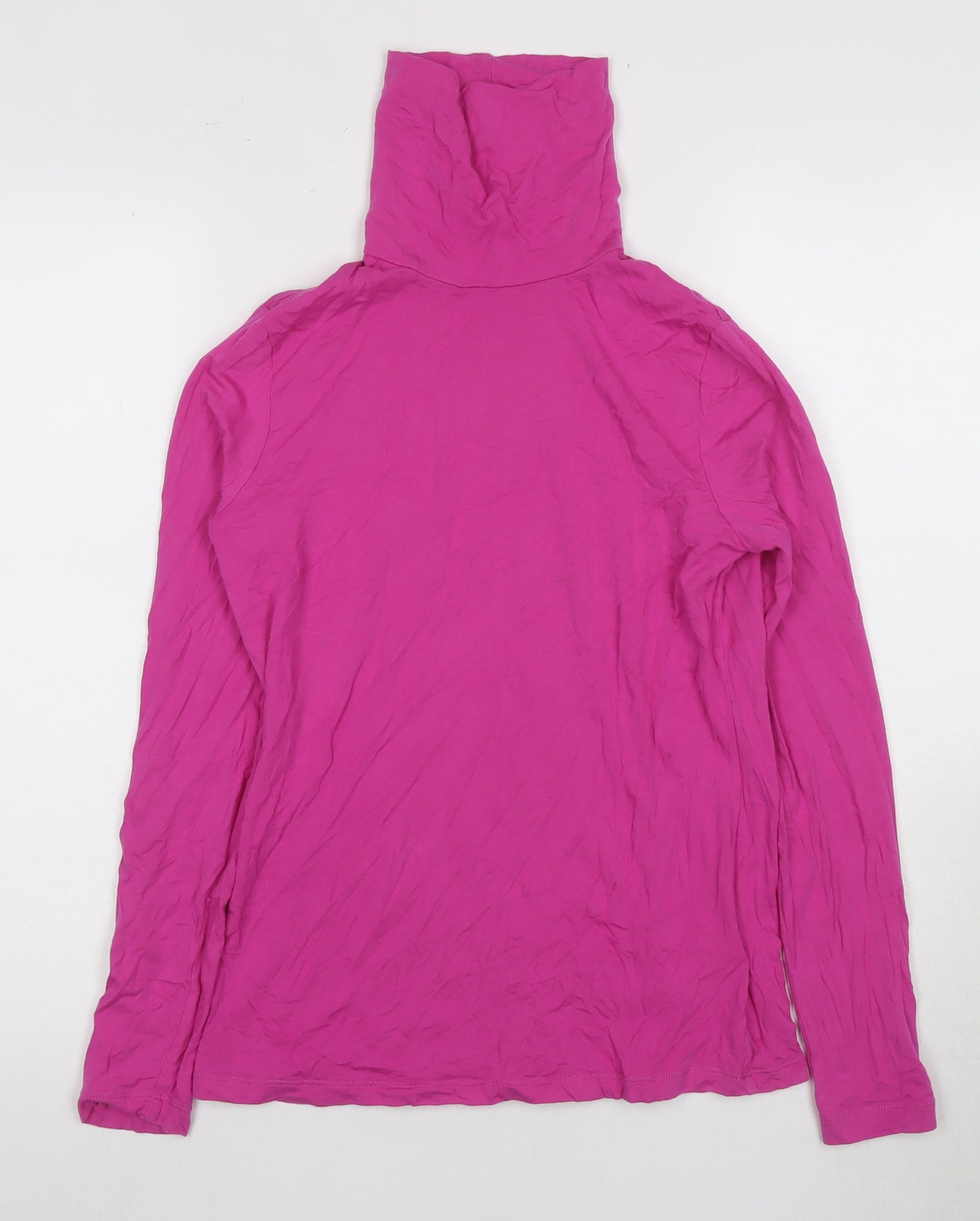 Lands' End Women's Pink S High Neck Long Sleeve Top
