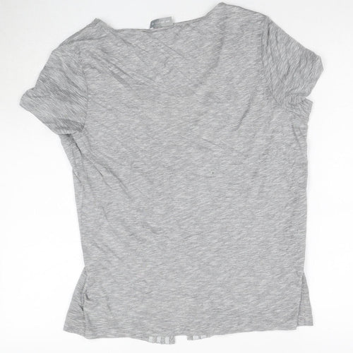 Marks and Spencer Women's Grey Size 16 Basic T-Shirt