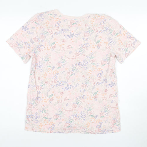 Marks and Spencer Women's Pink Floral T-Shirt Size 12