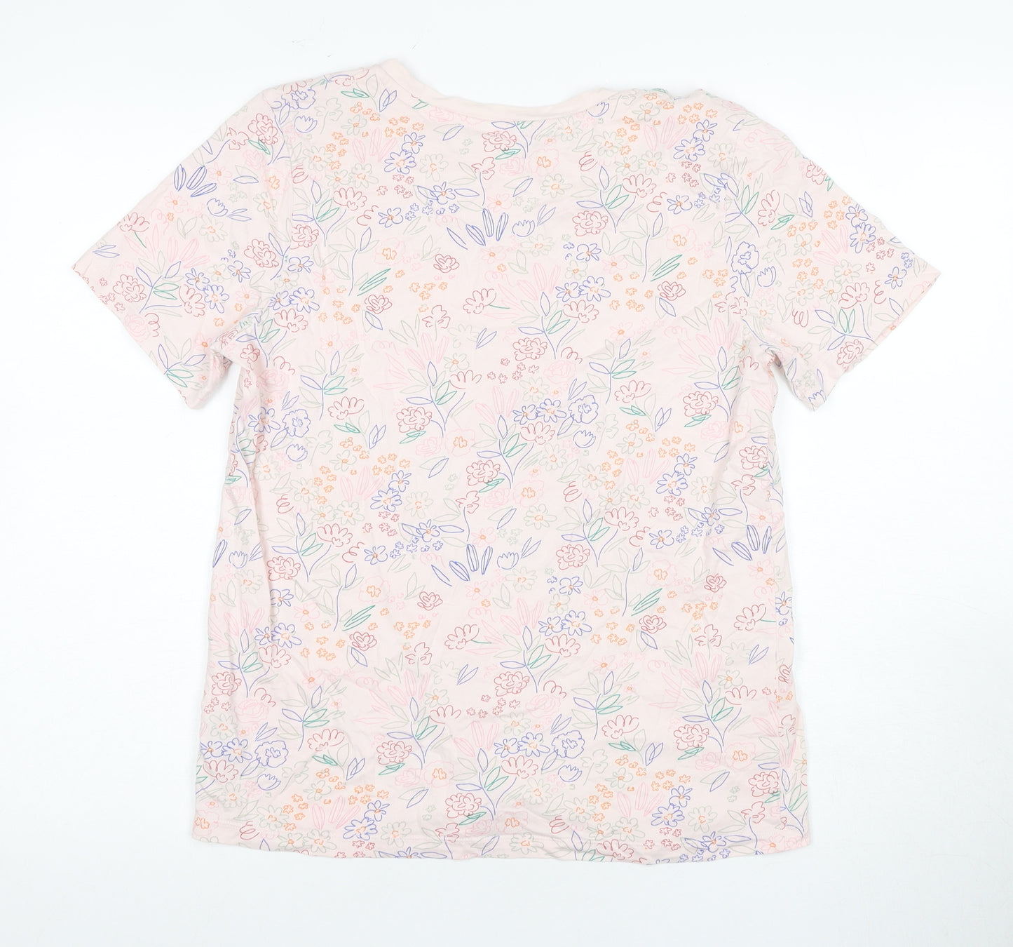 Marks and Spencer Women's Pink Floral T-Shirt Size 12