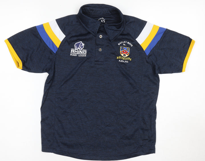 Rhino Boys Blue Rugby Polo Shirt M Short Sleeve Activewear