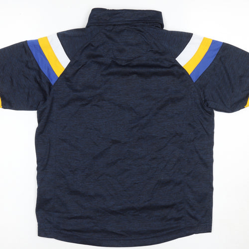 Rhino Boys Blue Rugby Polo Shirt M Short Sleeve Activewear