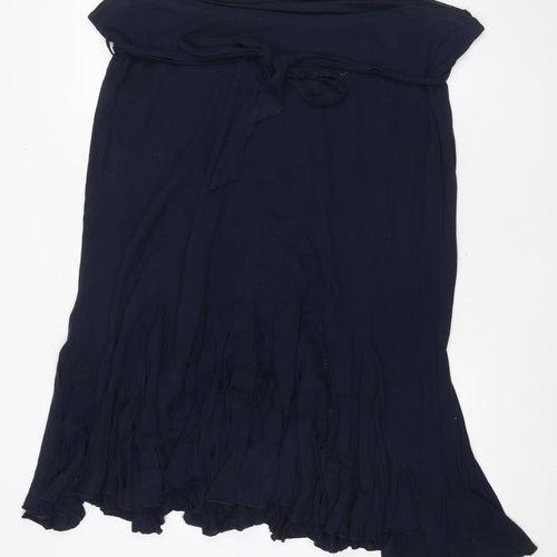 M&Co Women's Plus Size Blue Flare Skirt