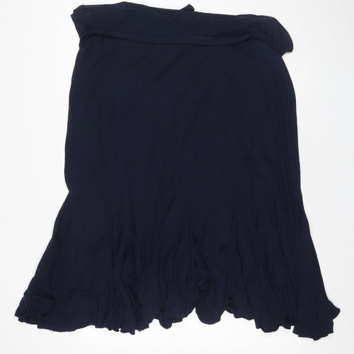M&Co Women's Plus Size Blue Flare Skirt