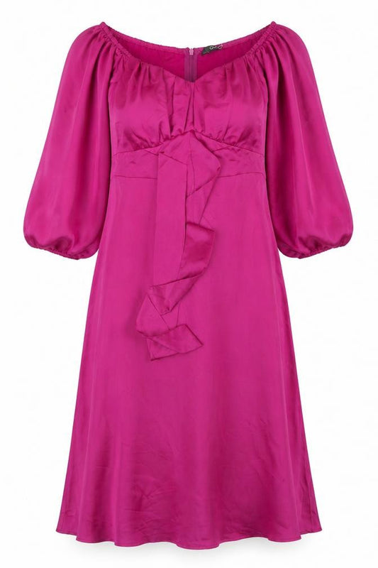 Front view of Quiz Women's Pink Long Shift Dress, size 10