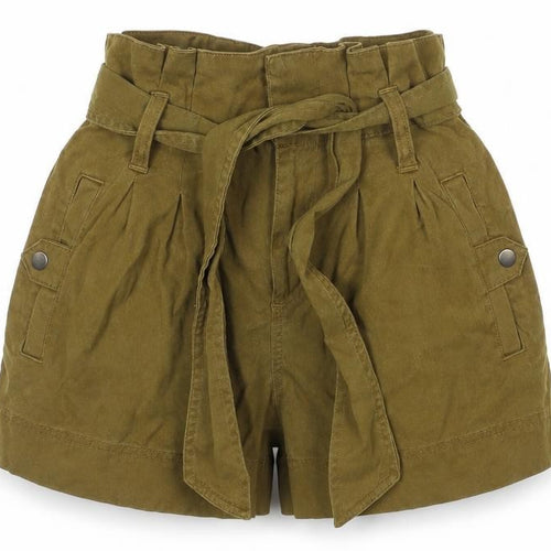 Topshop Women’s Brown Paperbag Shorts Size 8