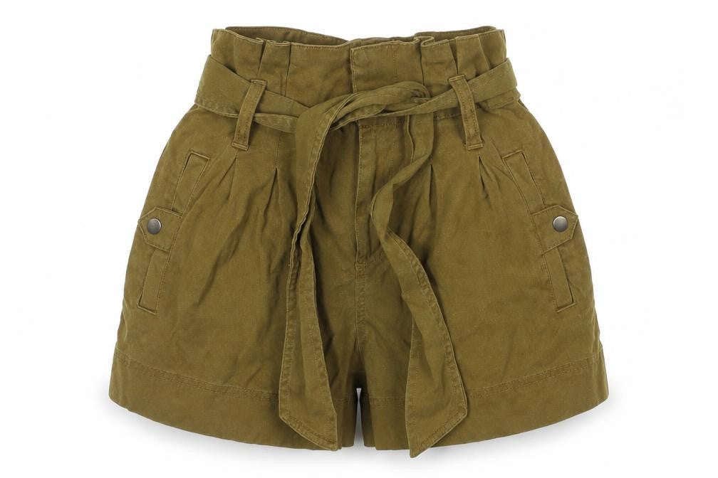 Topshop Women’s Brown Paperbag Shorts Size 8