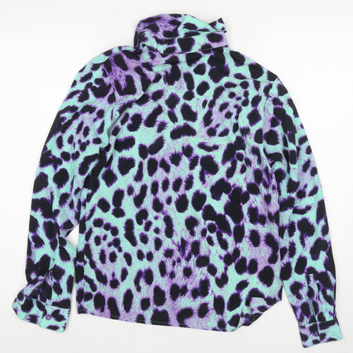 Dancing Leopard Women's Purple Animal Print Button-Up Shirt