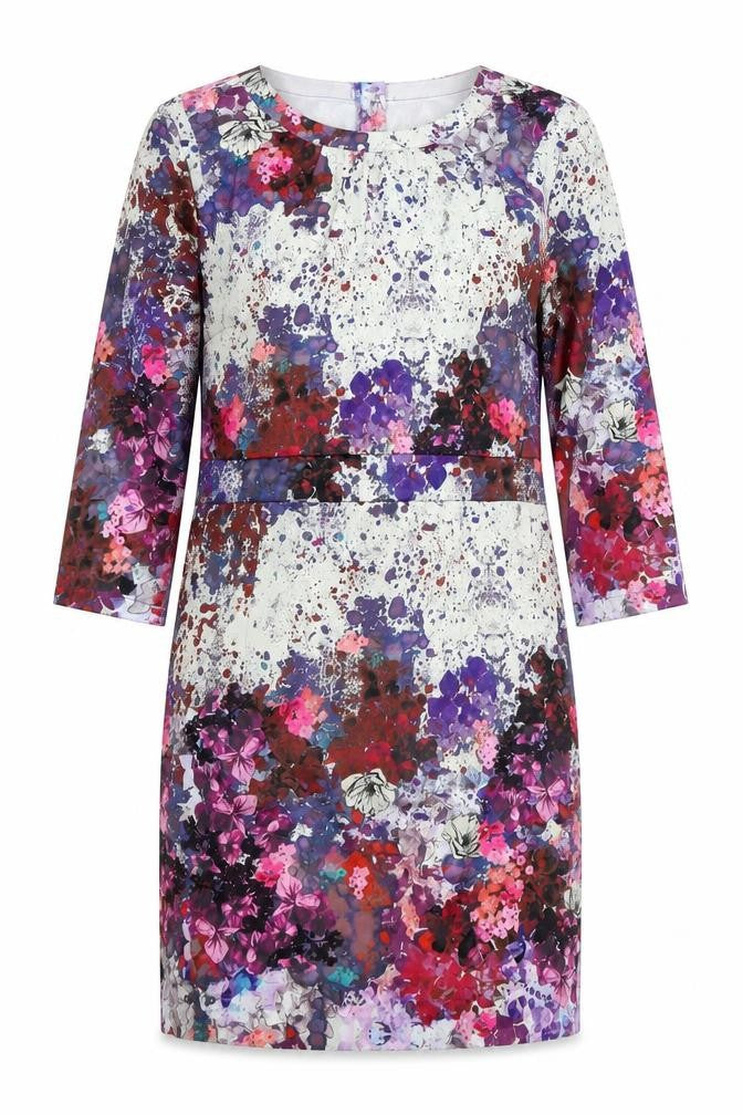 Front view of H&M Women's Multicoloured Floral Shift Dress, size 14