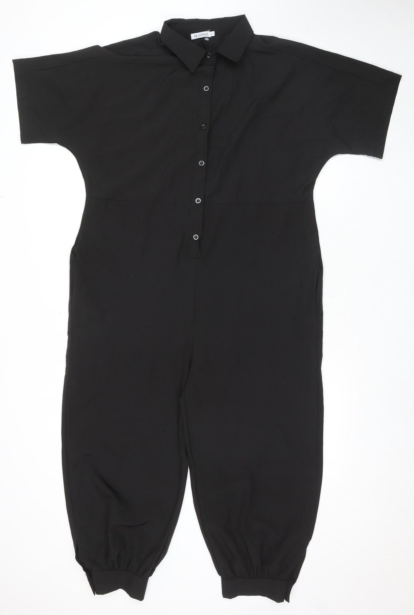 NB Avenue Women's Black Jumpsuit, Size L, Relaxed Fit