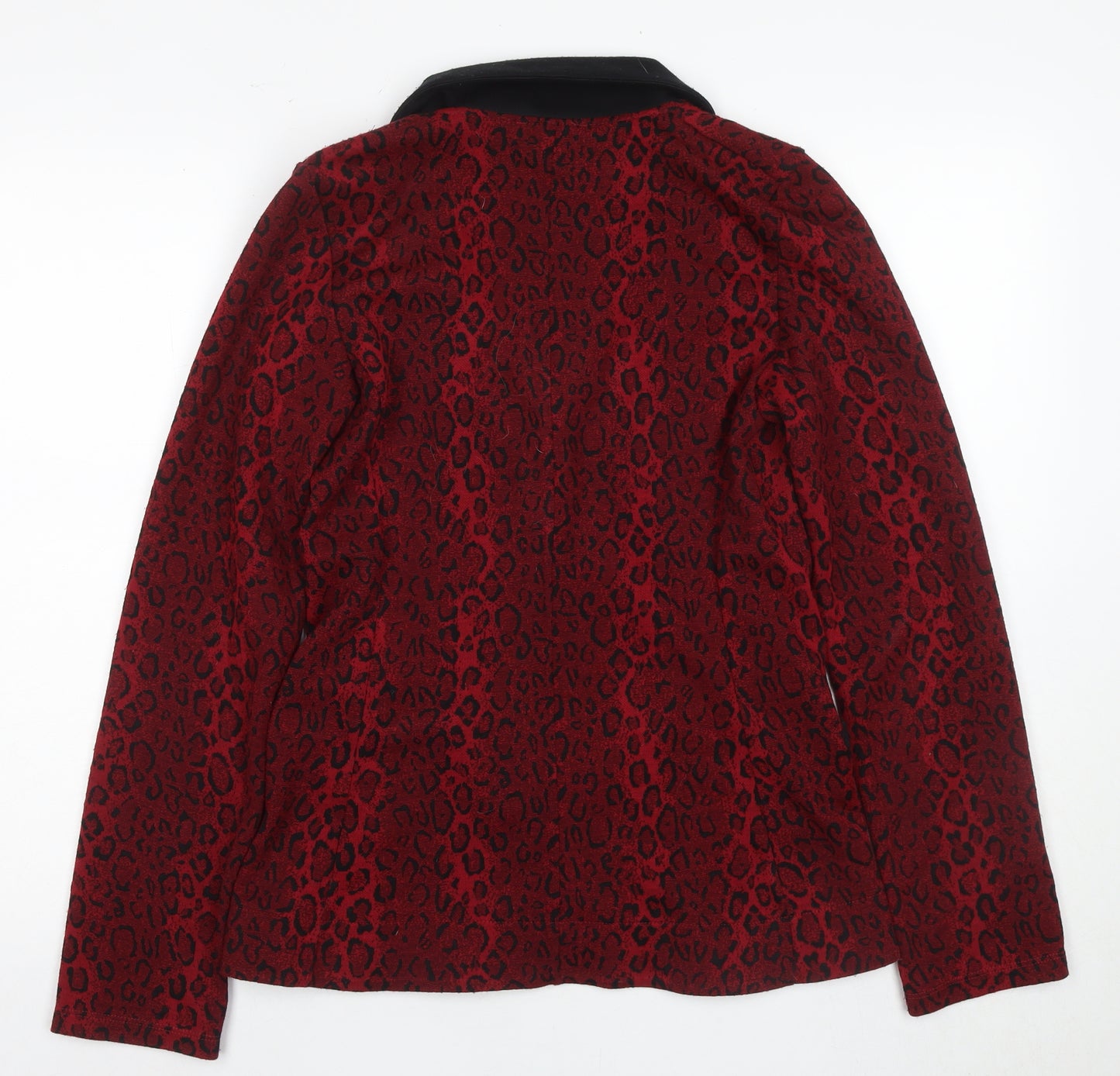 Therapy Women's Red Animal Print Blazer Size 12 Notch Lapel