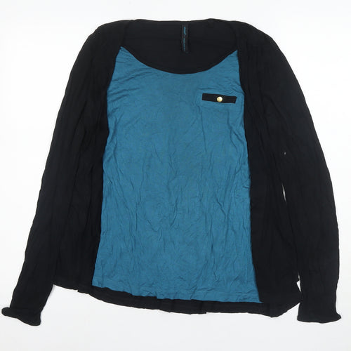 Next Women's Black Blouse Size 10 with Button Accent