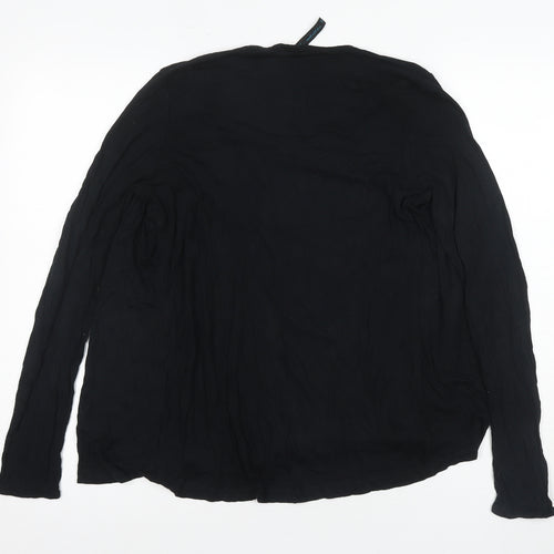 Next Women's Black Blouse Size 10 with Button Accent