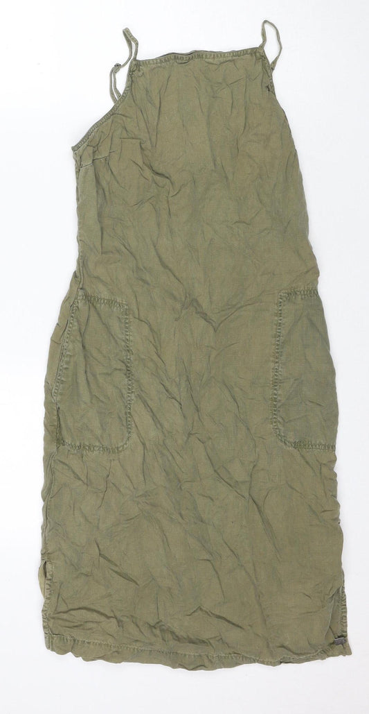 Superdry Women's Green Slip Dress, Size M, Casual Style