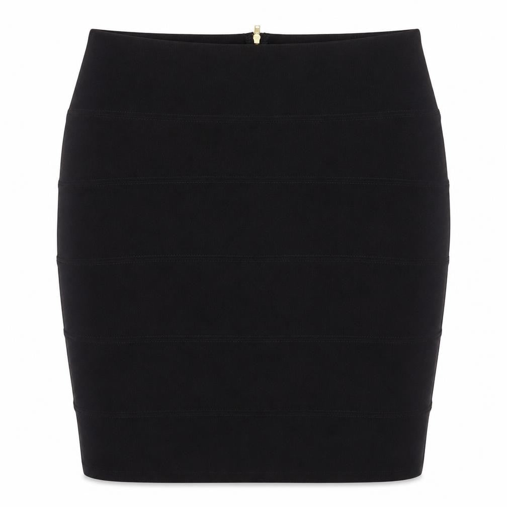 Topshop Women's Black Bandage Skirt Size 16 Zip Accent