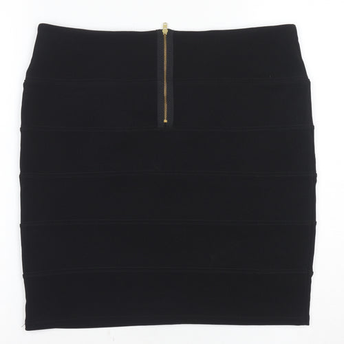 Topshop Women's Black Bandage Skirt Size 16 Zip Accent