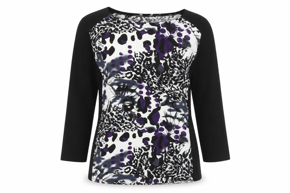 Front view of Saloos Women's Multicoloured Animal Print Top