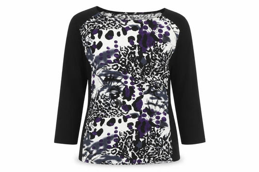 Front view of Saloos Women's Multicoloured Animal Print Top