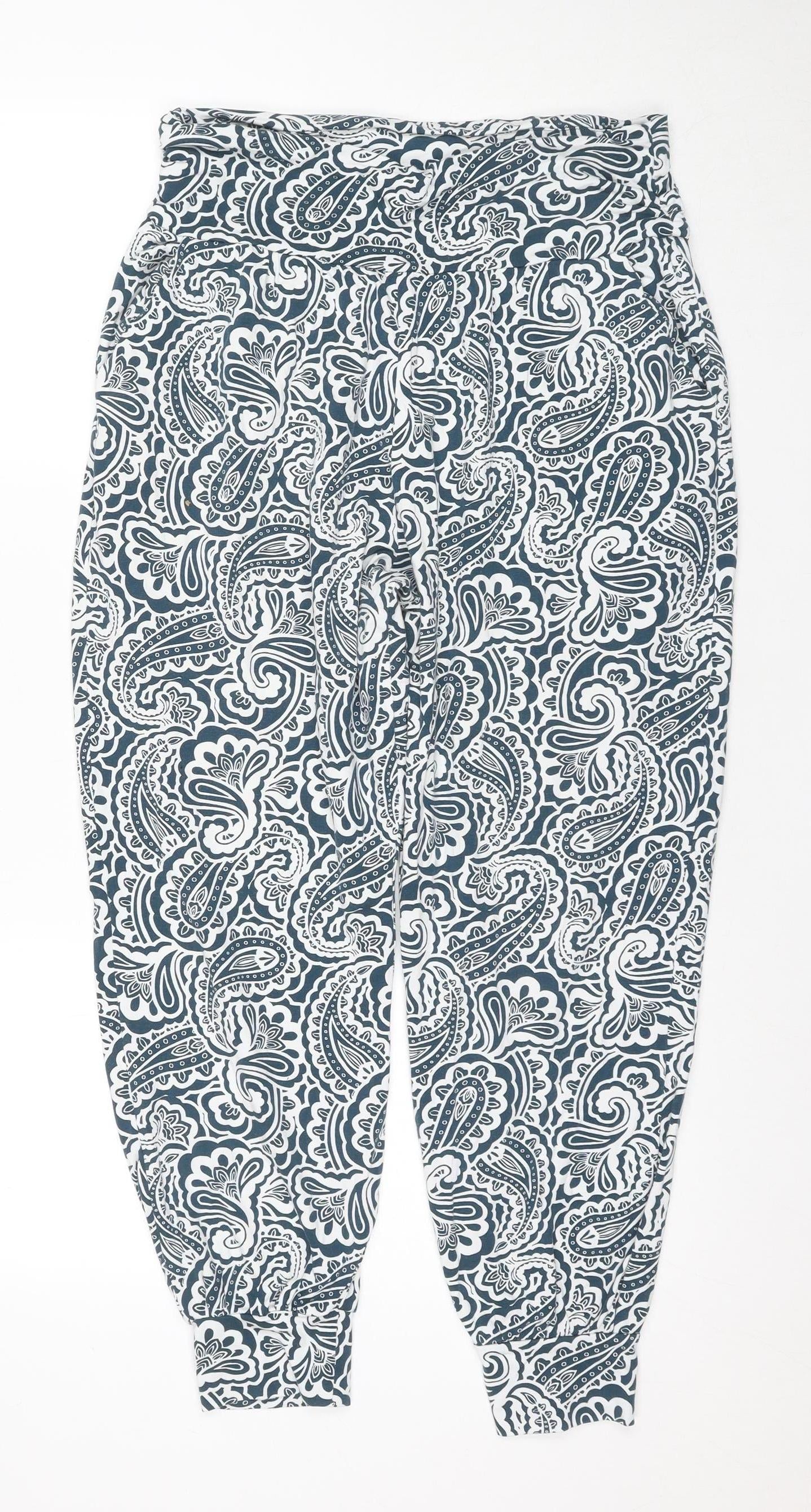Boden Women's Multicoloured Paisley Jogger Trousers Size 12