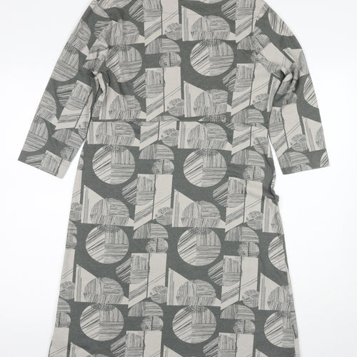 Weird Fish Women’s Grey Geometric Shift Dress Size 12