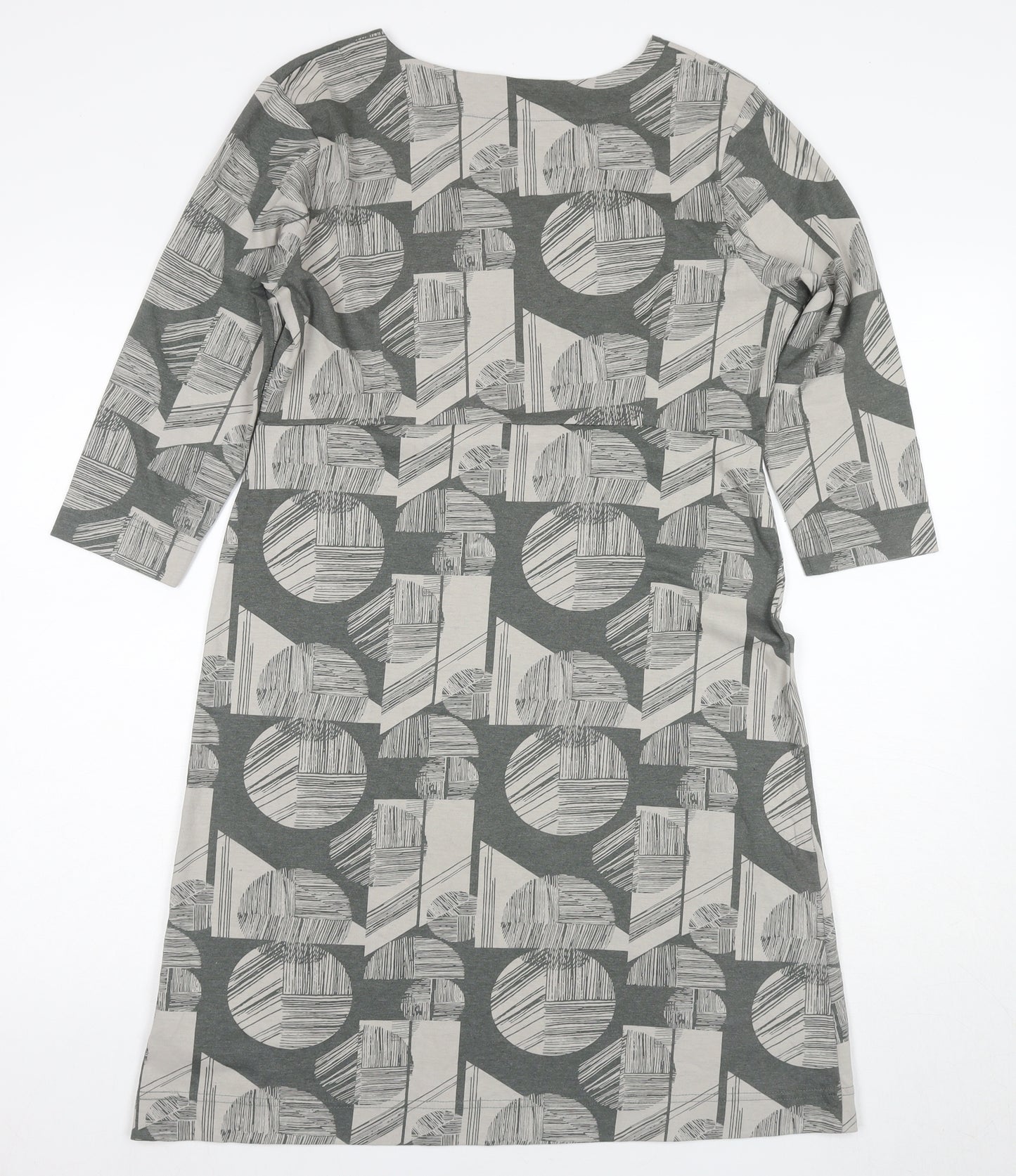 Weird Fish Women’s Grey Geometric Shift Dress Size 12