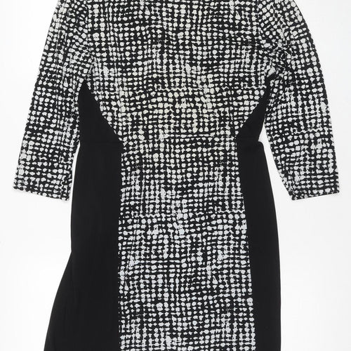 Oasis Women's Black Bodycon Dress, M, Geometric Party
