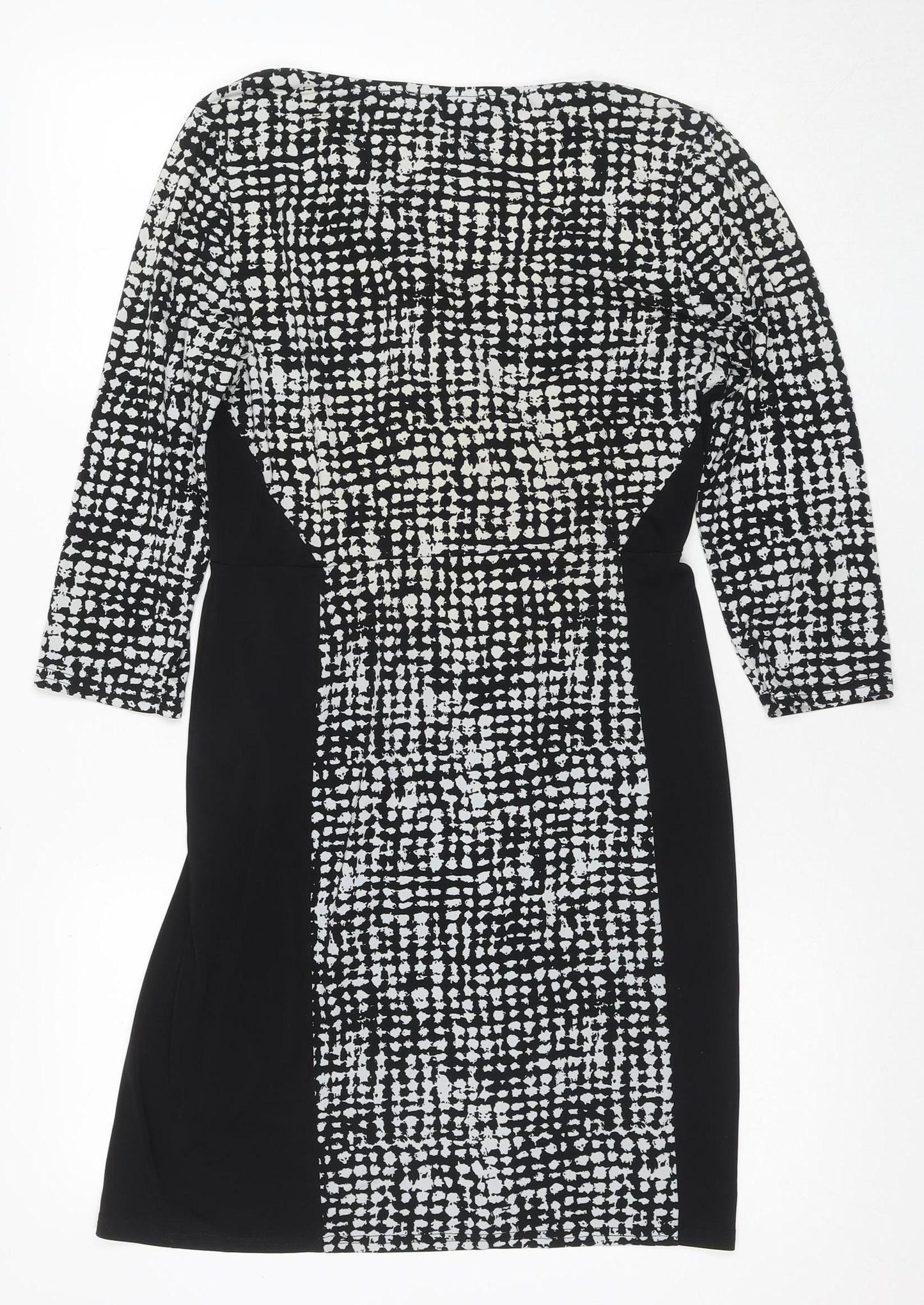 Oasis Women's Black Bodycon Dress, M, Geometric Party