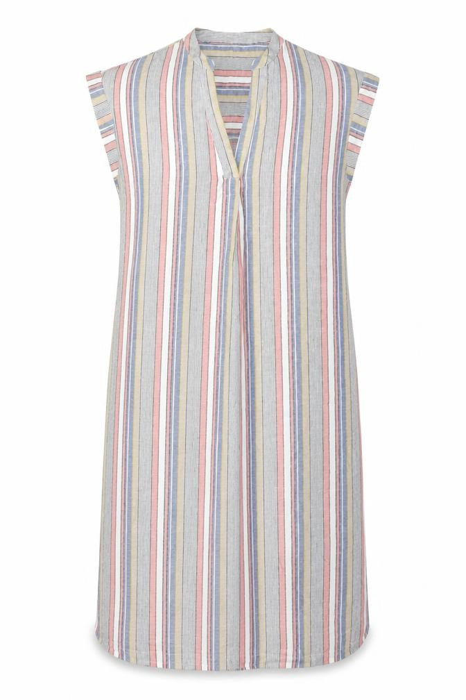 Front view of Jones New York Women's Multicoloured Striped Shift Dress
