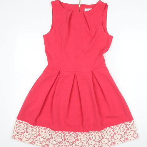 Closet London Pink Fit & Flare Women's Dress - Size 10