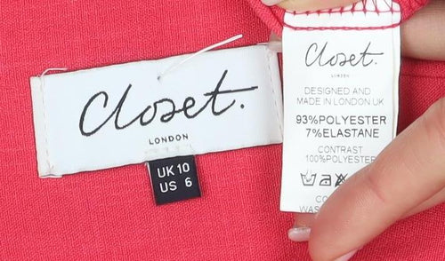 Closet London Pink Fit & Flare Women's Dress - Size 10